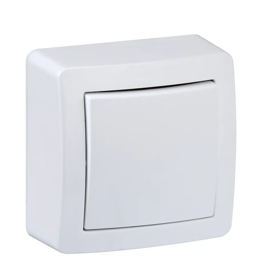 Interrupteur poussoir complet saillie Schneider Electric Alréa blanc