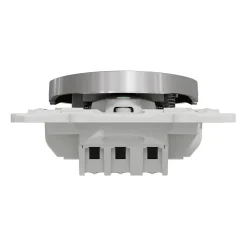 Interrupteur poussoir lumineux LED bleu 10A à vis Schneider Electric Odace aluminium