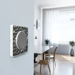 Interrupteur poussoir lumineux LED bleu 10A à vis Schneider Electric Odace aluminium