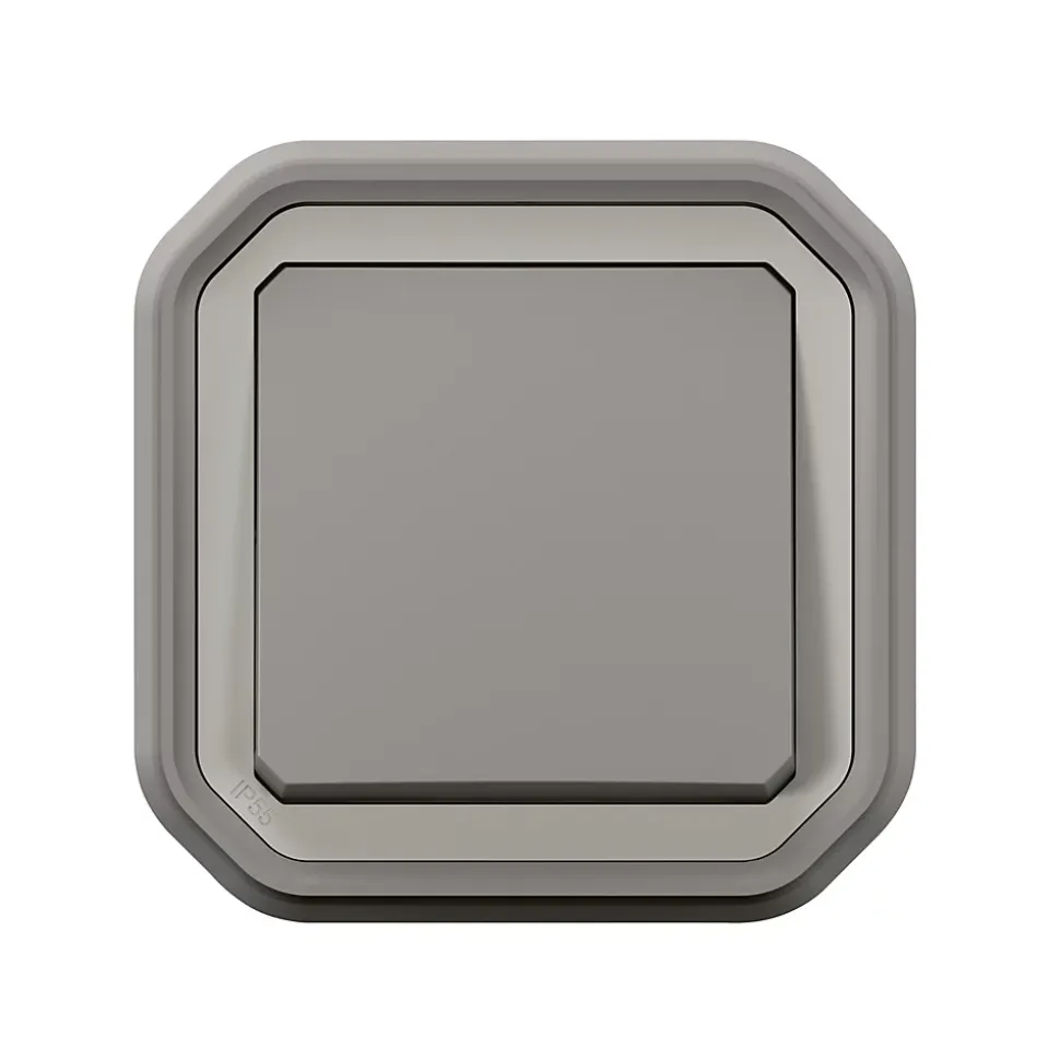 Interrupteur va-et-vient à encastrer Plexo gris 10A - 070030L - Legrand