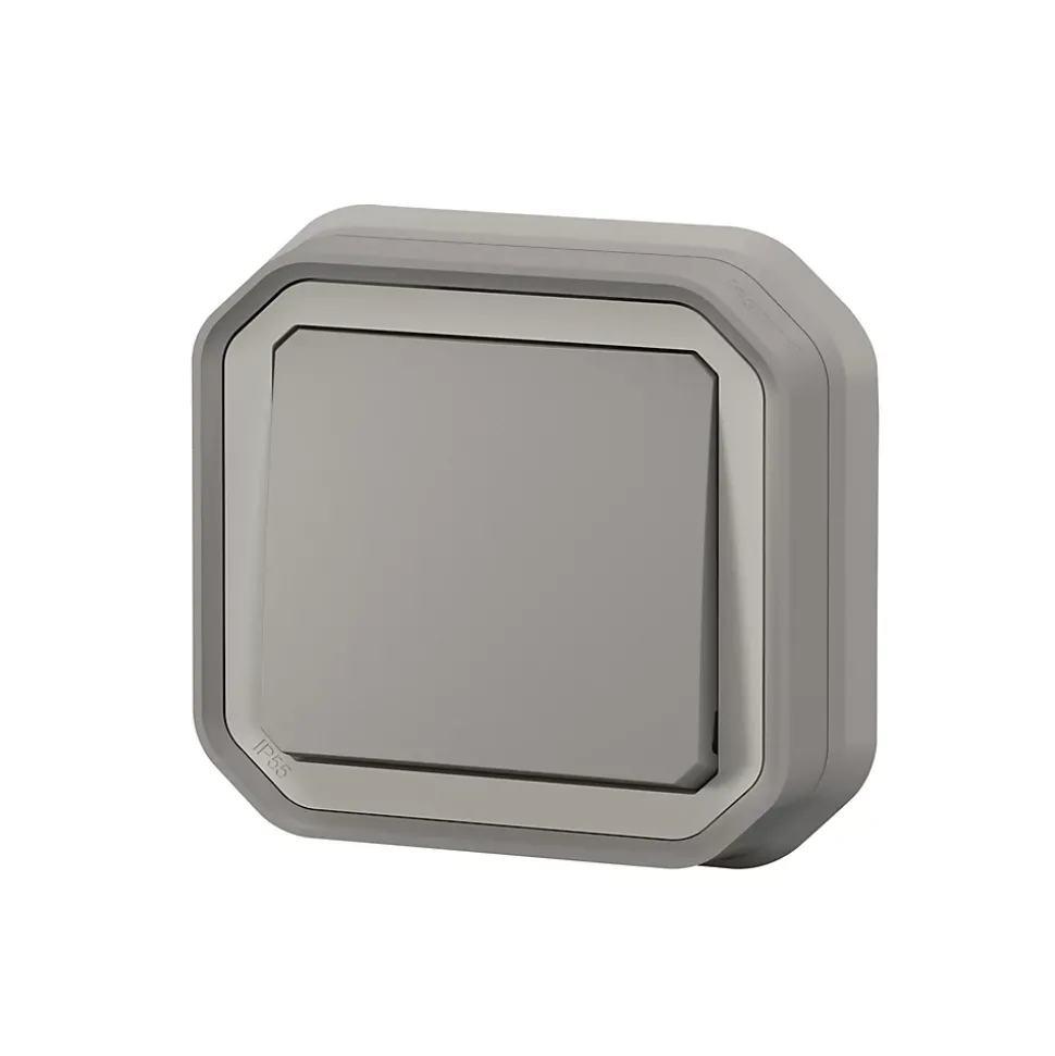 Interrupteur va-et-vient à encastrer Plexo gris 10A - 070030L - Legrand