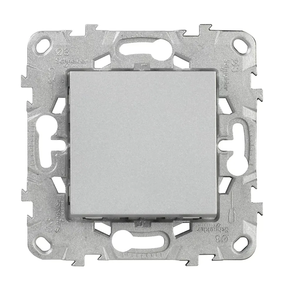 Interrupteur va-et-vient connexion rapide 10A Schneider Electric Unica Déco aluminium