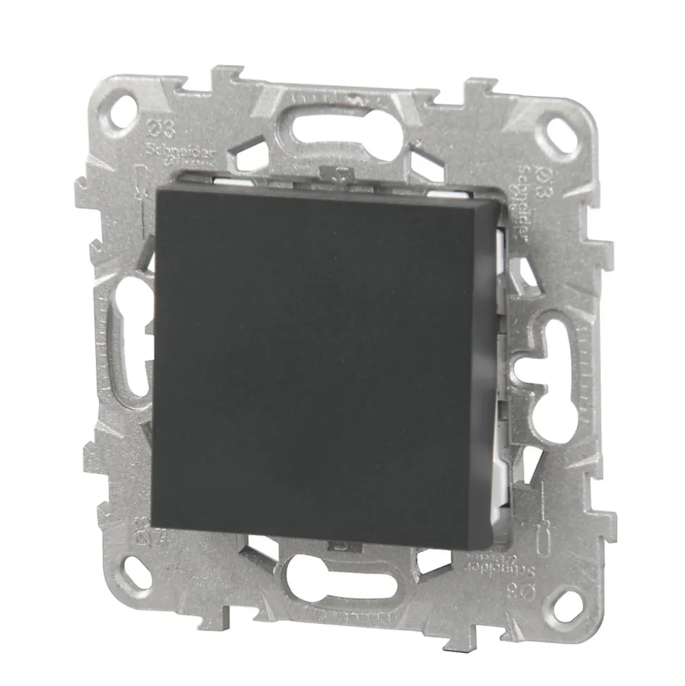 Interrupteur va-et-vient connexion rapide 10A Schneider Electric Unica Déco anthracite