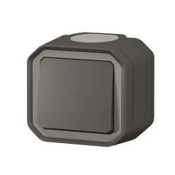 Interrupteur va-et-vient complet saillie Legrand Plexo anthracite
