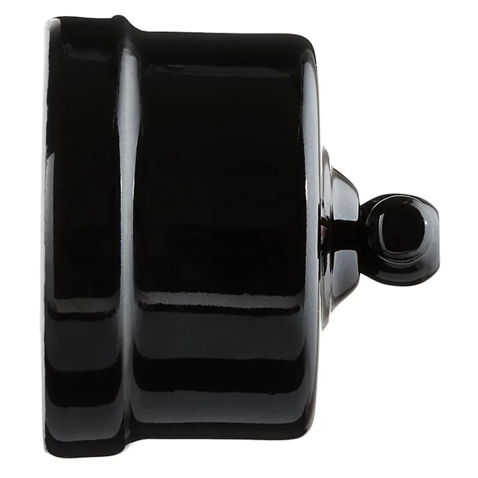 Interrupteur va-et-vient Fontini Garby Porcelaine noire, manette noire en saillie