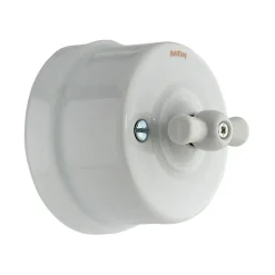 Interrupteur va-et-vient saillie Fontini Garby Porcelaine blanche, manette blanche