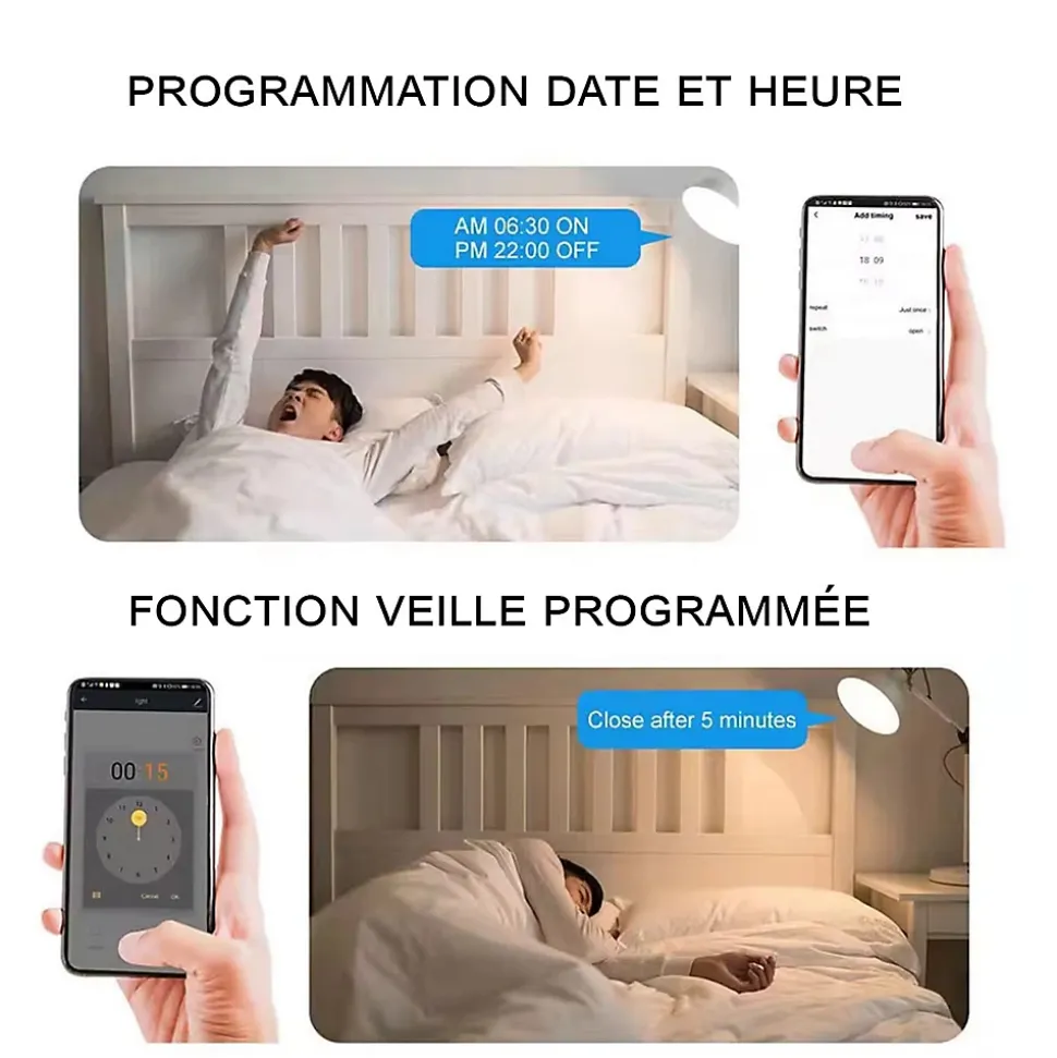 Interrupteurs intelligent SomLife WiFi 16A MiniSmart Switch Wi-Fi connecté,application Tuya/SmartLife,Alexa,Google Home