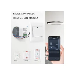 Interrupteurs intelligent SomLife WiFi 16A MiniSmart Switch Wi-Fi connecté,application Tuya/SmartLife,Alexa,Google Home