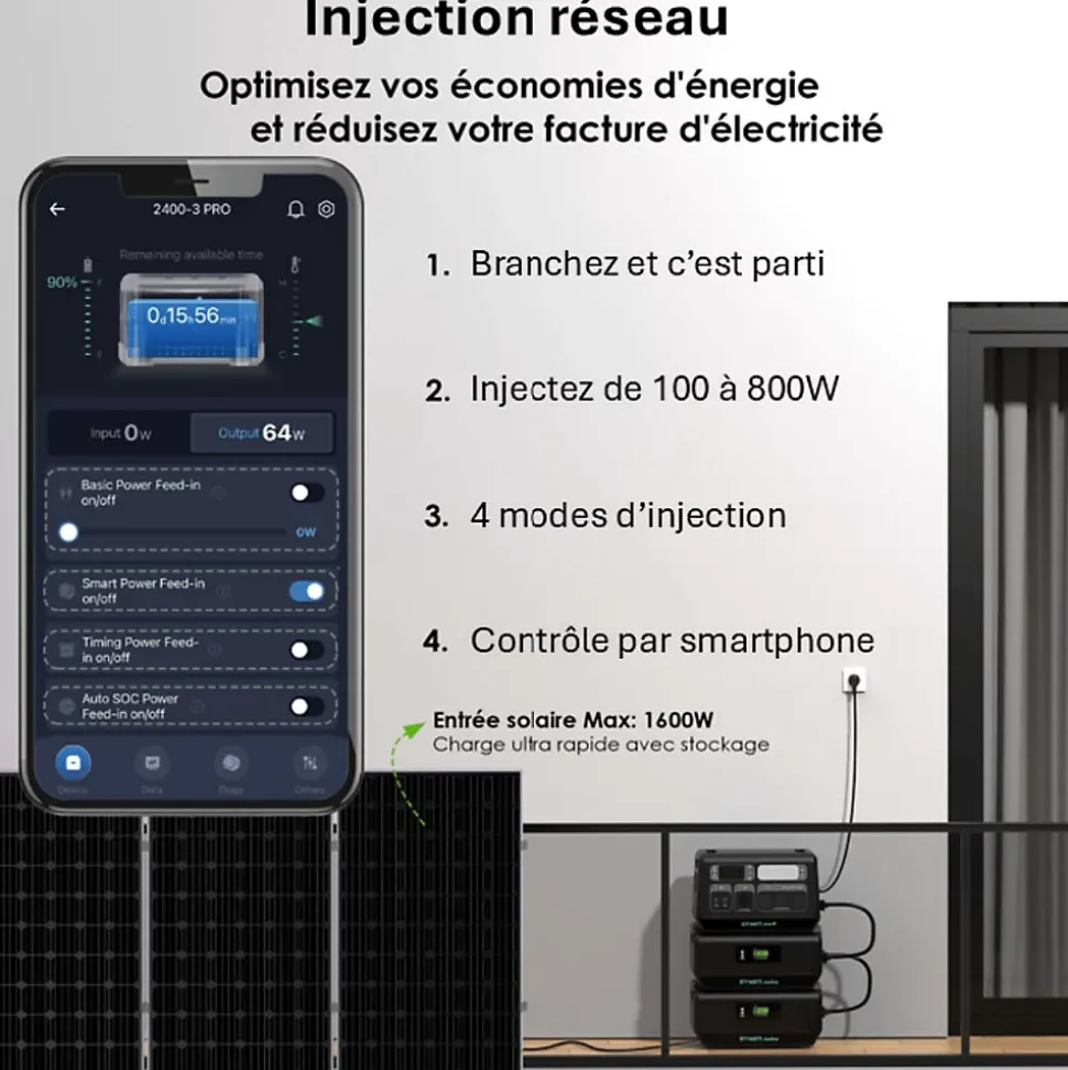 IZYWATT.eco 2048Wh + panneau solaire pliant 315W