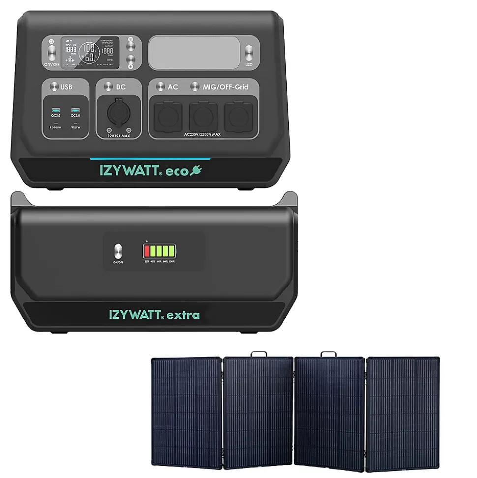 IZYWATT.eco 2048Wh injection réseau + Izywatt.extra + panneau solaire 315W