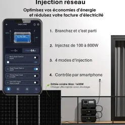 IZYWATT.eco 2048Wh injection réseau + panneau solaire 440W + Izywatt.extra