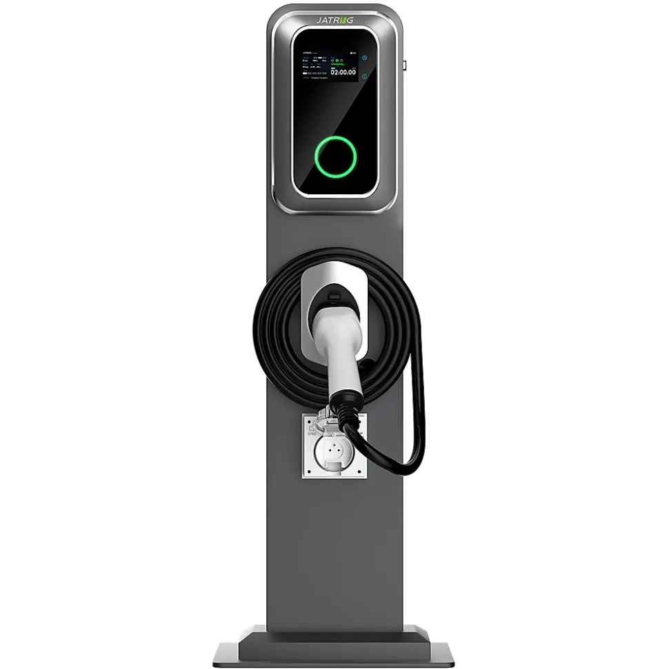 JATRHG K1 kit de borne de recharge, 11 kW / 16 A, triphasé, avec câble type 2 de 8 m pour véhicules électriques, support inclus