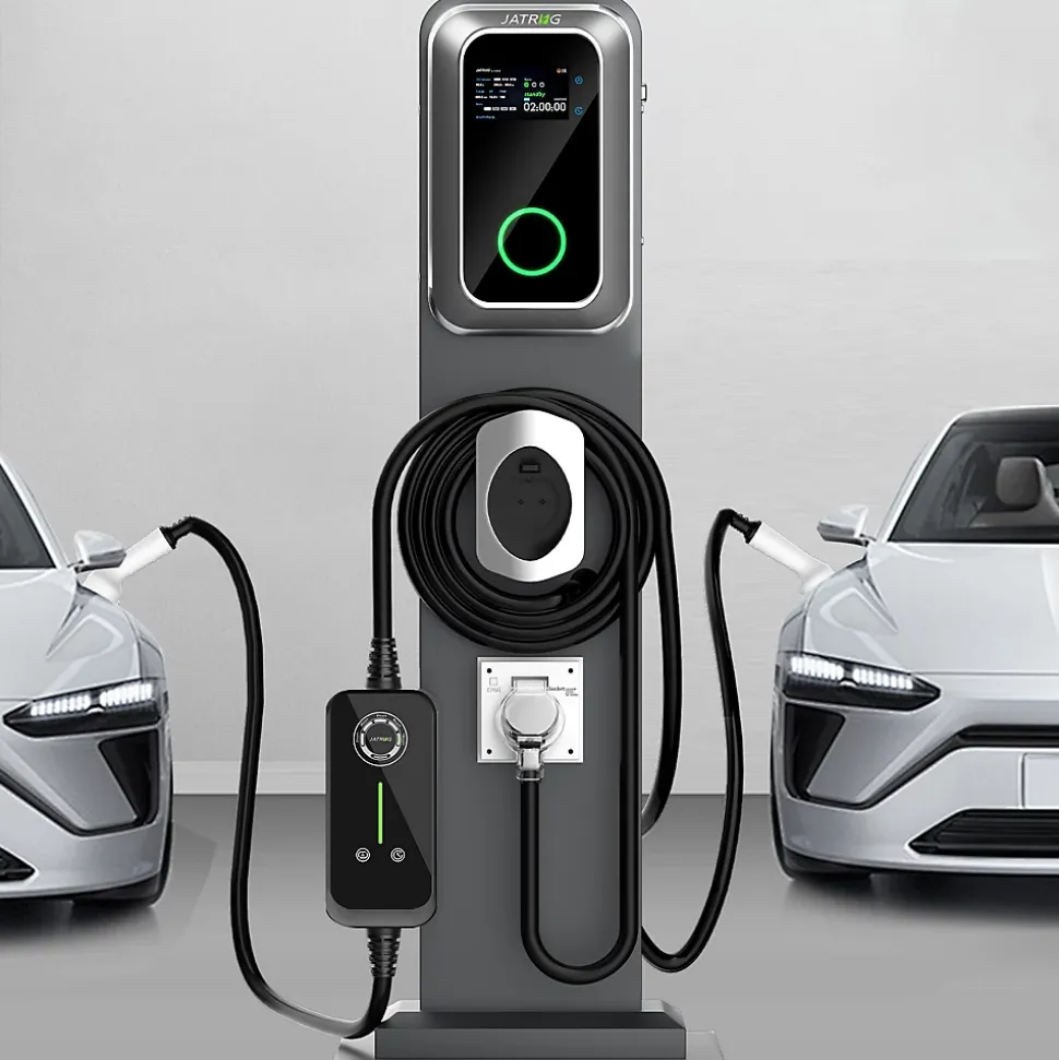JATRHG K1 kit de borne de recharge, 11 kW / 16 A, triphasé, avec câble type 2 de 8 m pour véhicules électriques, support inclus