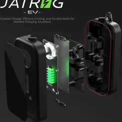 JATRHG P1 chargeur portable réglable de 7,2kW à 1,5kW / 32A à 8A monophasé, 5m, type 2, pour véhicules électriques