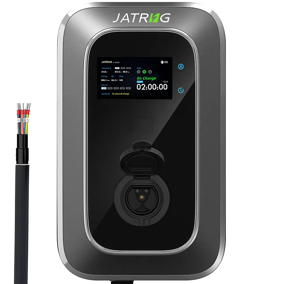 JATRHG S2 borne pour véhicules électriques, IP66, avec prise de type 2 équipée de shutter, 7,2kW / 32A, monophasée