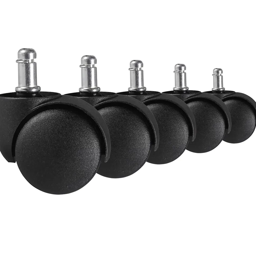 Jeu de 5 roues pour chaises de bureau 11 rouleaux de tapis 50 mm FineBuy