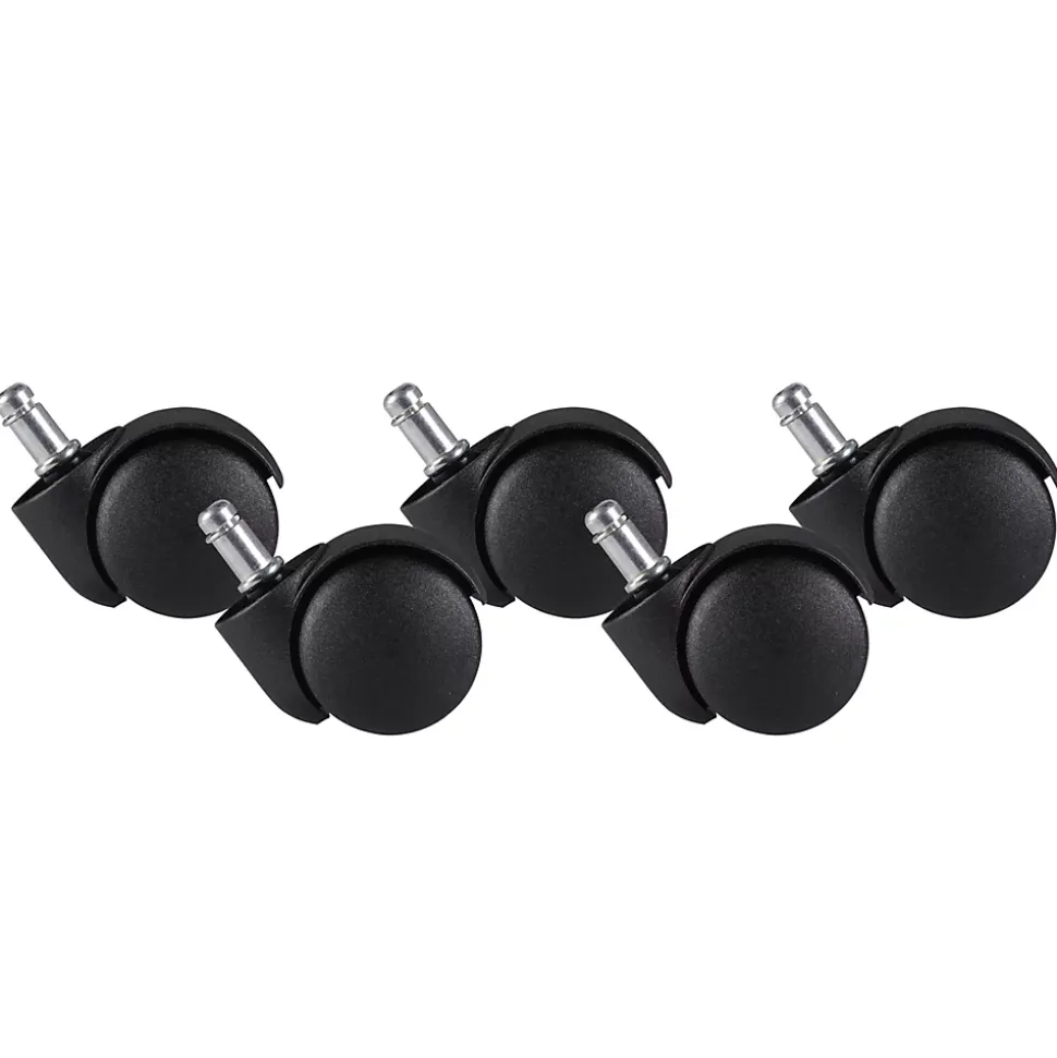 Jeu de 5 roues pour chaises de bureau 11 rouleaux de tapis 50 mm FineBuy