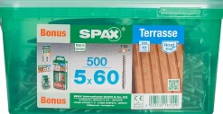 Jeu de vis pour terrasse Spax 5x60mm - 500 pièces