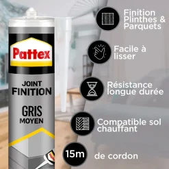 Joint de finition Pattex gris moyen 280ml