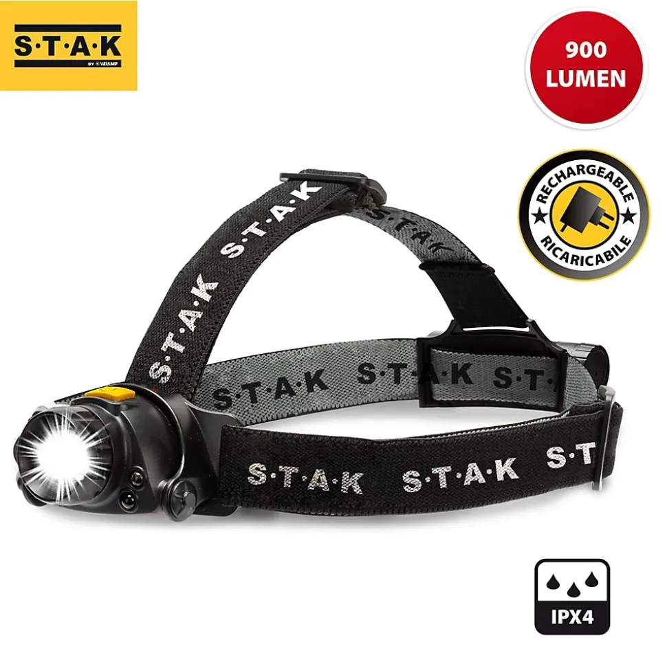 KAIZER: lampe frontale rechargeable 10W 900 lumens, avec zoom