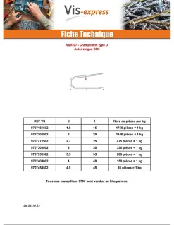 KG Crampillons Acier zingué 3X30 - 1 pièce