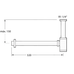 Kibath Siphon rond MIN, finition chrome poli, en laiton