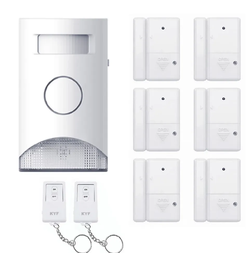 Kit Alarme autonome détection de mouvement Eclairage alerte détecteur ouverture et télécommande