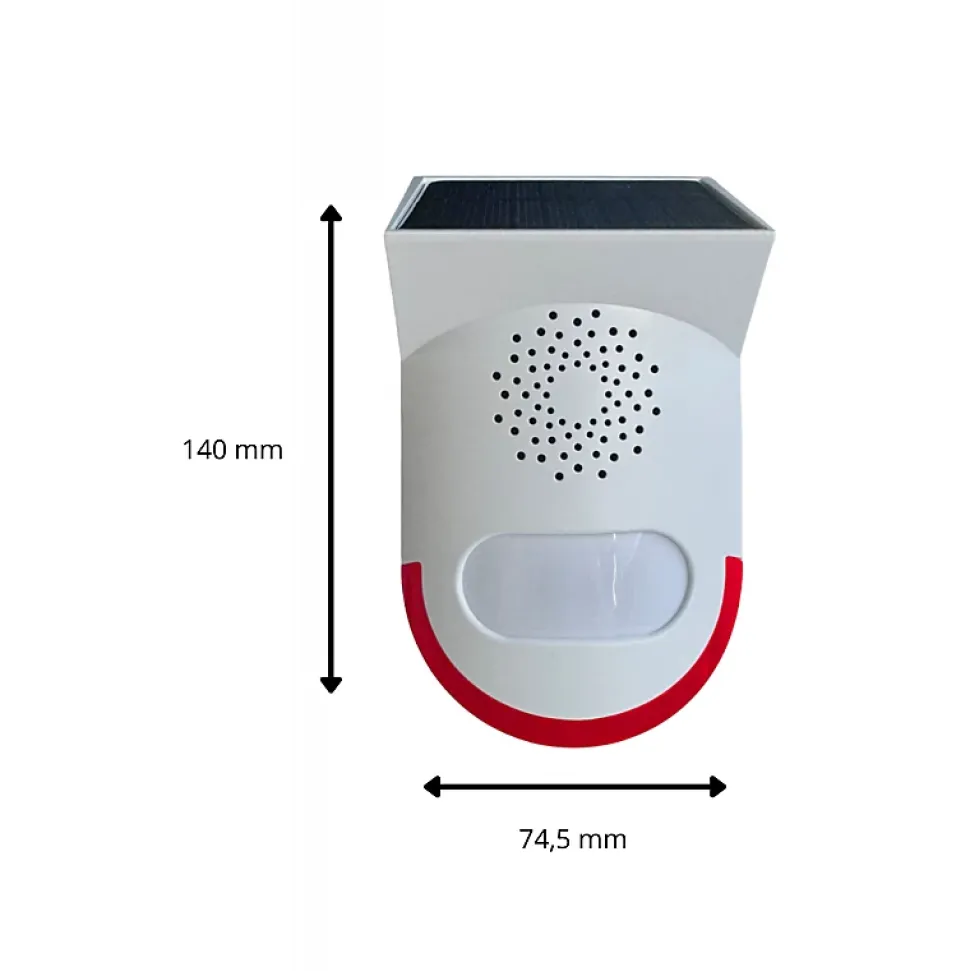 Kit alarme autonome extérieure solaire pour garage, chantier