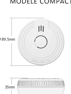 Kit alarme de fumée 2 pièces Kit de Montage magnétique Batterie de 5 Ans Conforme à la Norme européenne Blanc 2 pièces