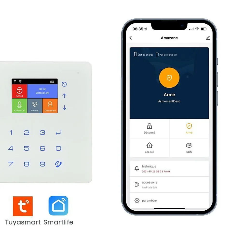 Kit alarme maison 4G connectée sans fil wifi gsm amazone et caméra wifi - lifebox - kit9