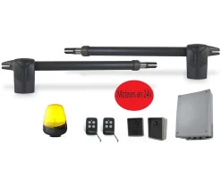 KIT- Automatisme de portail a battants - moteur 24V - AVEC batt. secours - systeme a verins - 250Kg - MYASTER 24 by PROTECO - 1502