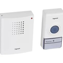 Kit carillon et sonnette sans fil 32 mélodies alimentation par piles Essentiel Legrand - Blanc