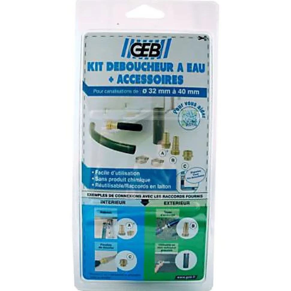 Kit déboucheur à eau canalisation Geb ø32-40 mm