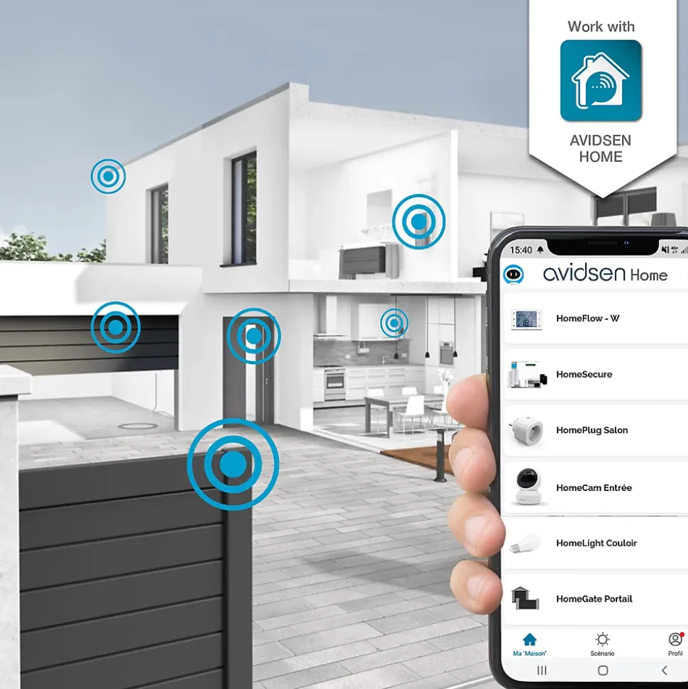 Kit de 4 panneaux solaires, station connectée 480 watts Avidsen Home - Soria - Avidsen - 127137