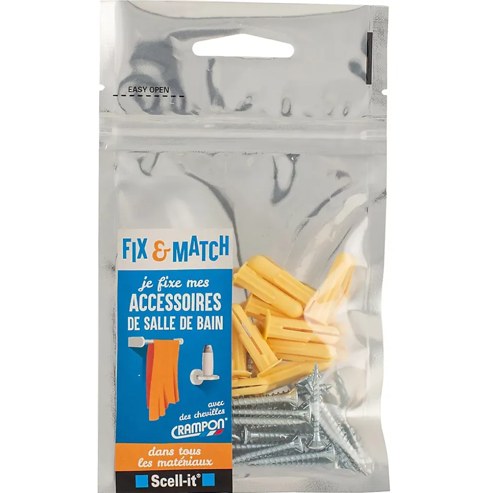 Kit de fixation accessoires de salle de bain Scell-It "Je fixe"