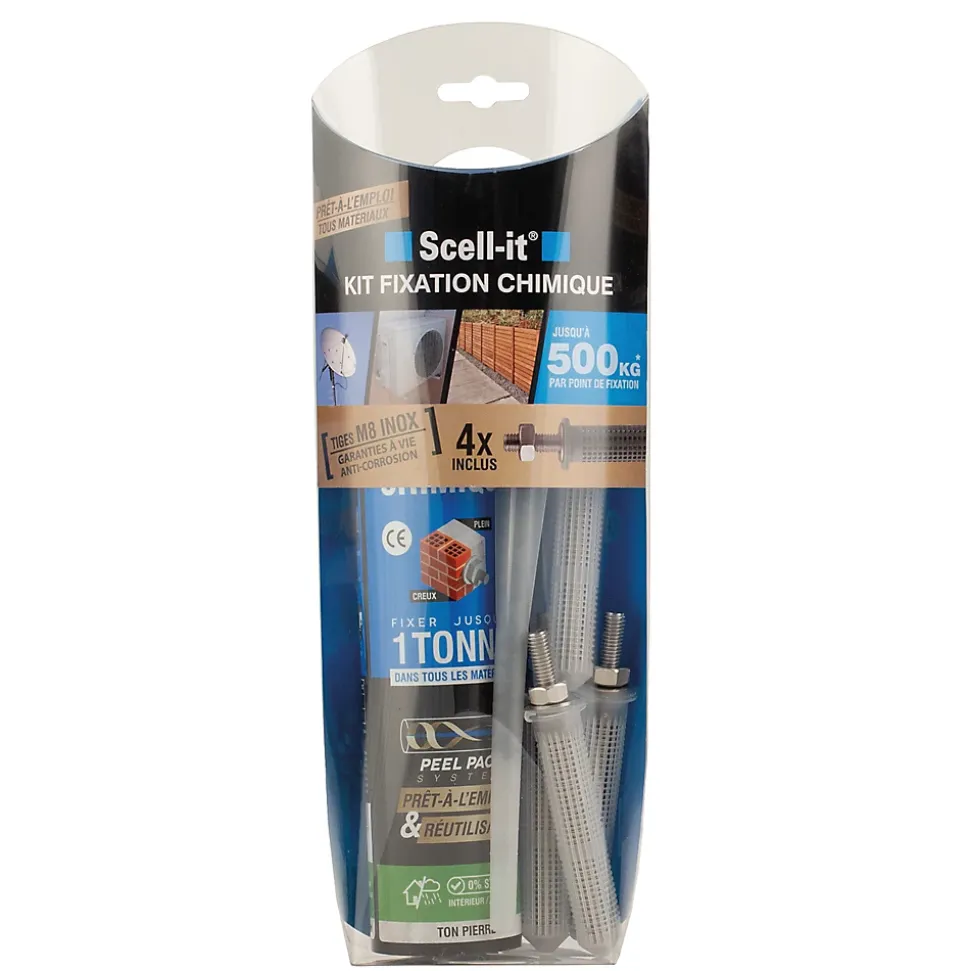Kit de fixation chimique inox M8 Scell-It