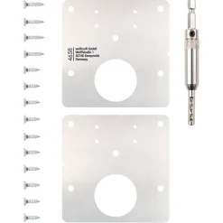 Kit de réparation de réparation charnière de porte 17 pièces Wolfcraft 4658000