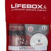 Kit de sécurité Lifebox (détecteur de fumée 10 ans, extincteur 1 kilo Poudre ABC, couverture anti feu 1mx1m)