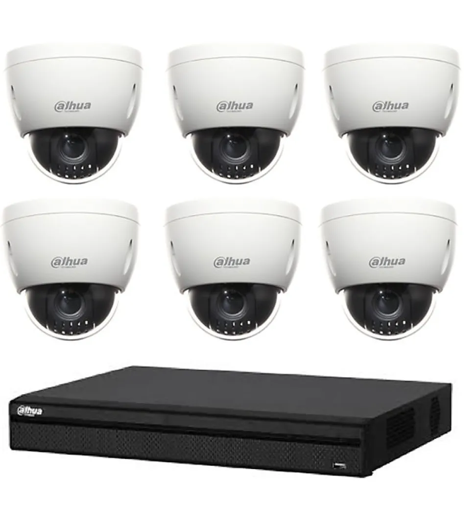 Kit de Vidéosurveillance Dahua DVR HCVR8208AS3 et 6 Mini Caméras Dôme HDCVI PTZDHSD42212IHC
