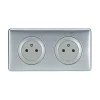 Kit double prises avec terre Pré-câblées Legrand Céliane aluminium