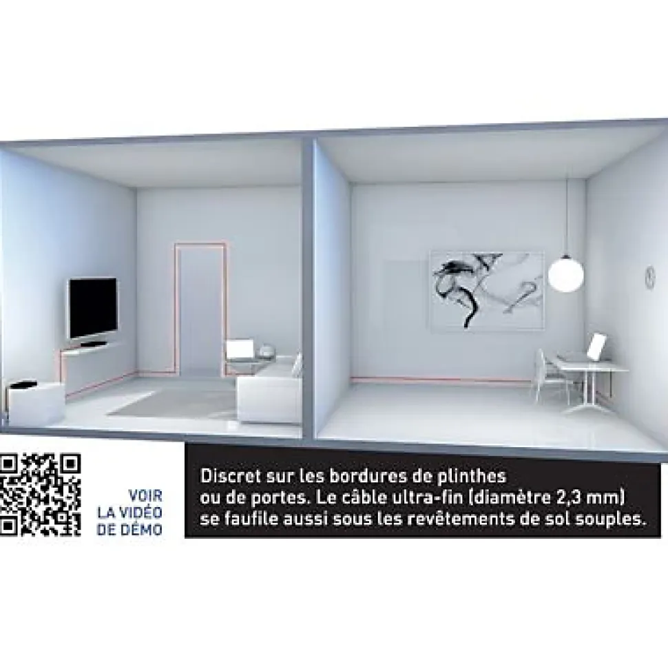 Kit déport éthernet Erard PVC L. 20 m