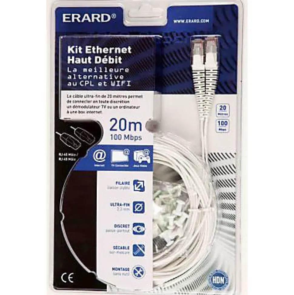 Kit déport éthernet Erard PVC L. 20 m