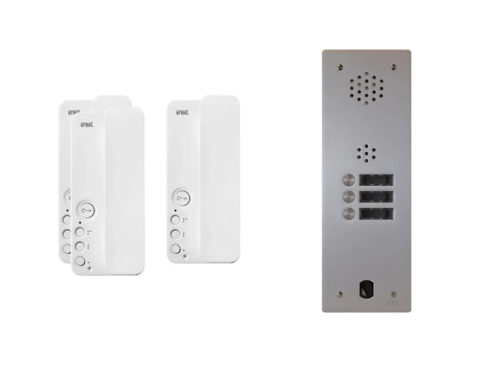 Kit interphone 1 rangée avec 3 combinés URMET Collectif