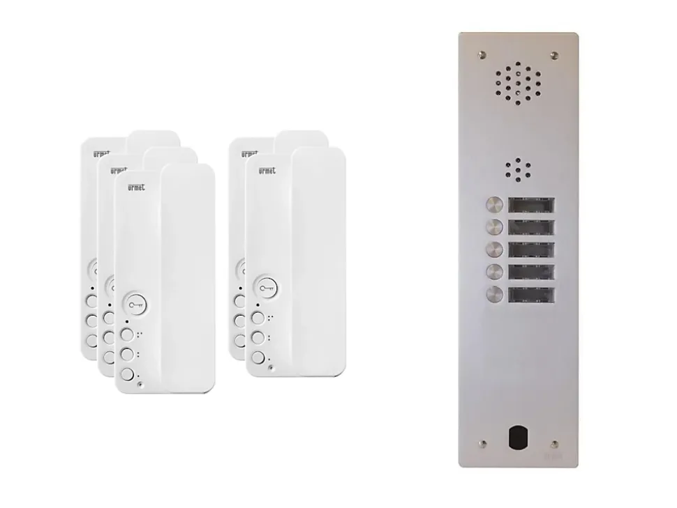 Kit interphone 1 rangée avec 5 combinés URMET Collectif