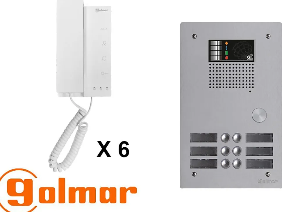 Kit interphone avec 6 combinés GOLMAR Collectif