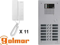 Kit interphone avec 11 combinés GOLMAR Collectif