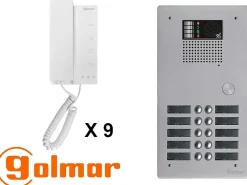 Kit interphone avec 9 combinés GOLMAR Collectif