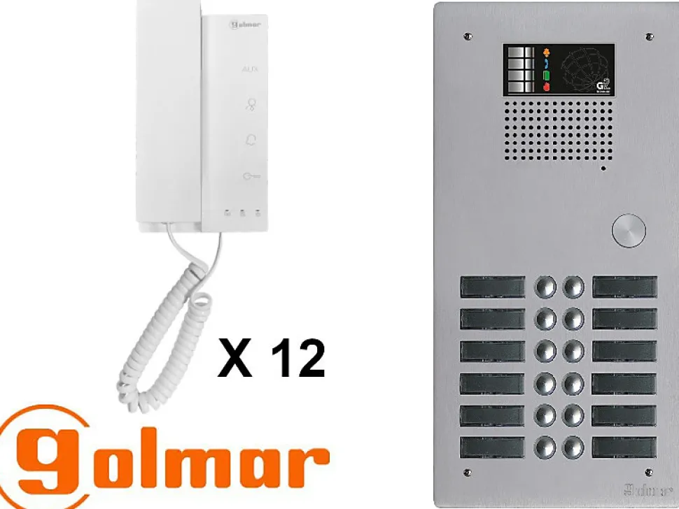 Kit interphone avec 12 combinés GOLMAR Collectif