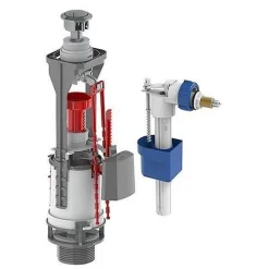 Kit Mécanisme Poussoir NF + Robinet Flotteur NF - EDOUARD ROUSSEAU - Chromé