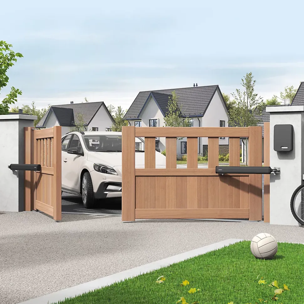 Kit Motorisation à vérins pour portail à battants - Teha 410 et sa batterie de secours